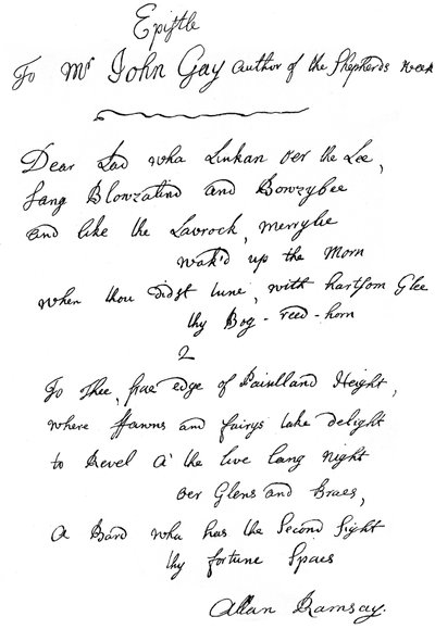 Et brev fra Allan Ramsay til John Gay, 1700-tallet 1840 av Unbekannt