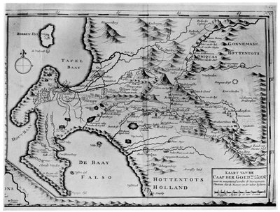 Et kart over Kapp det gode håp i van der Stels tid, Sør-Afrika, 1700-tallet 1931 av Unbekannt