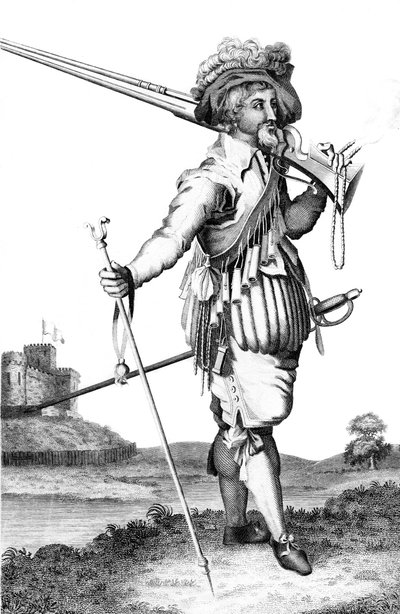 En musketer om introduksjonen av skytevåpen, 1798 av Unbekannt