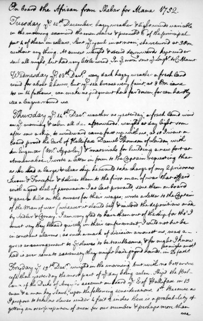 En side fra tidsskriftet til John Newton, 1750-1754 1965 av Unbekannt