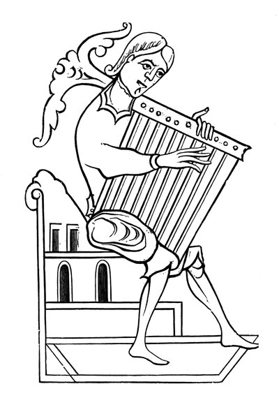 En psalterist, 900-tallet, 1870 av Unbekannt