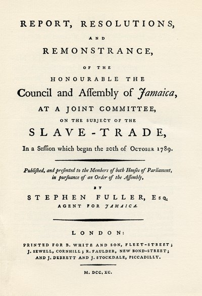 En remonstrasjon av emnet slavehandel, 1789 1965 av Unbekannt