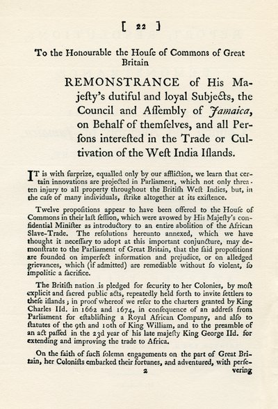En remonstrasjon av emnet slavehandel, 1789 1965 av Unbekannt