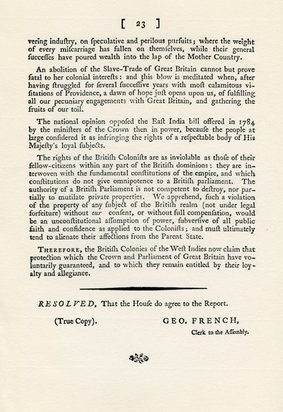 En remonstrasjon av emnet slavehandel, 1789 1965 av Unbekannt
