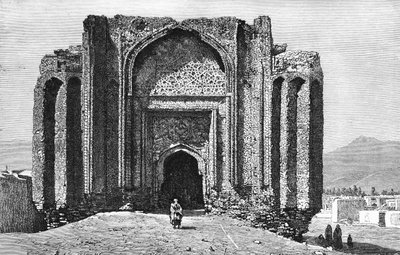 En ødelagt moske fra 1300-tallet, Hamadan, Iran, 1895 av Unbekannt
