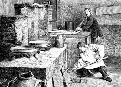 Et trinn i separasjonen av radium fra bekblanding ved bruk av natriumkarbonat, c1900 av Unbekannt