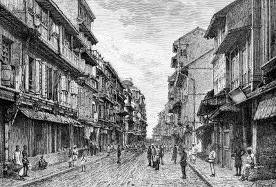 En gate i Bombay, India, 1895 av Unbekannt