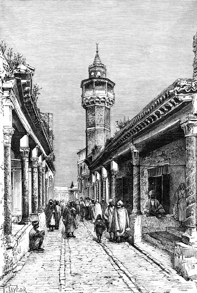 En gate i Suk-distriktet i Tunis, Tunisia, 1895 av Unbekannt