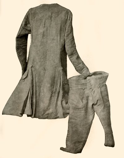 En dress av fløyel, båret av Robert Livingston fra Clermont Manor, New York, c1740, 1937. av Unbekannt