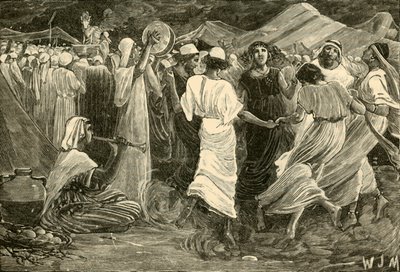 Aaron og isralittene som tilber kalven, 1890. av Unbekannt