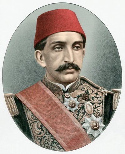 Abdul Hamid II 1842-1918, siste sultan av Tyrkia, c1880 av Unbekannt