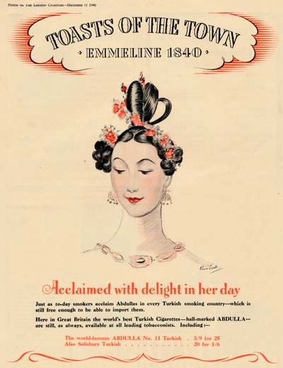Hyldet med glede i sin tid, Toasts of the Town - Emmeline 1840, 1940 av Unbekannt