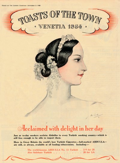 Anerkjent med glede i sin tid, Toasts of the Town - Venetia 1854, 1940 av Unbekannt