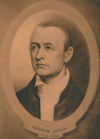 Adoniram Judson, jr. 1788-1850, amerikansk kongregasjonalist og senere baptistmisjonær, ca 1910-tallet av Unbekannt
