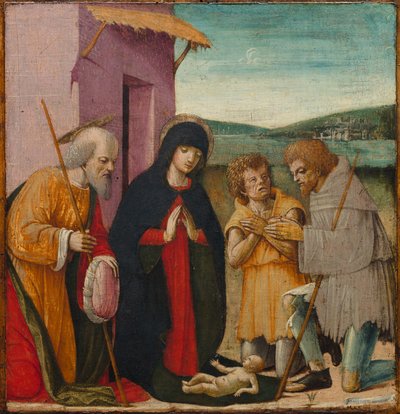 Tilbedelse av hyrdene, ca. 1480-1500. av Unbekannt