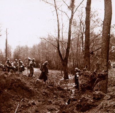Advance on the Ailette, Nord-Frankrike, c1918 av Unbekannt
