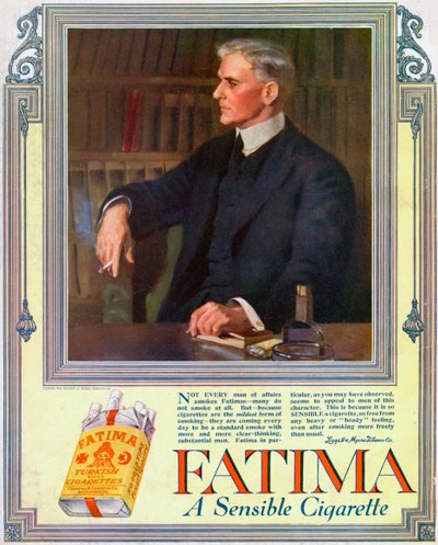 Annonse for Fatima-sigaretter, 1916 av Unbekannt