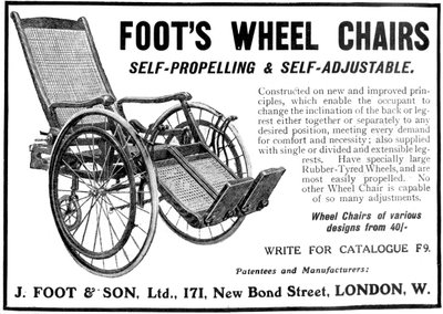 Annonse for Foots rullestoler, 1910 av Unbekannt