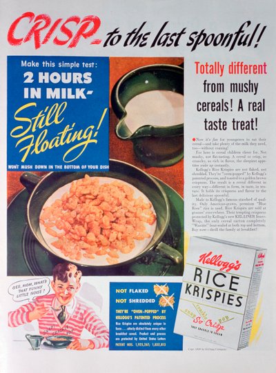 Annonse for Kelloggs Rice Krispies, 1939 av Unbekannt