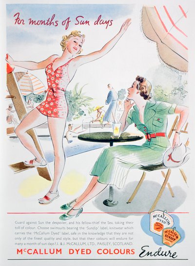 Annonse for McCallum-fargede farger, 1937 av Unbekannt