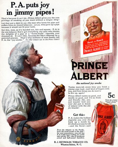 Annonse for Prince Albert pipetobakk, 1913 av Unbekannt