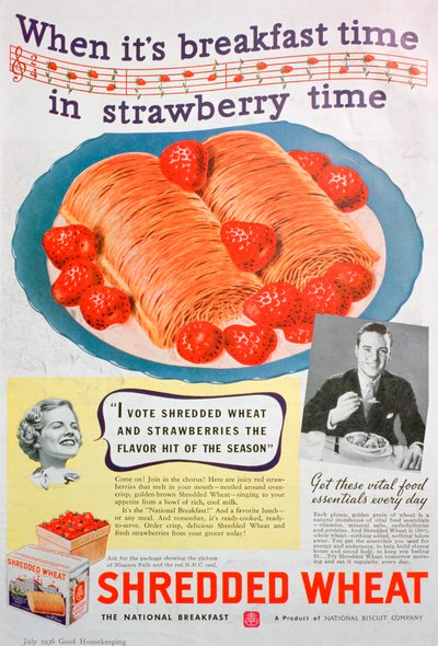 Annonse for strimlet hvete, 1936 av Unbekannt