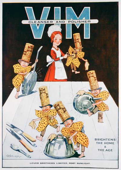 Annonse for Vim rense- og poleringsmiddel, 1919 av Unbekannt