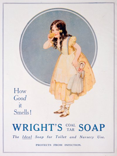 Annonse for Wrights kulltjæresåpe, 1923 av Unbekannt