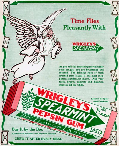 Annonse for Wrigleys Spearmint Pepsin Gum, 1913 av Unbekannt