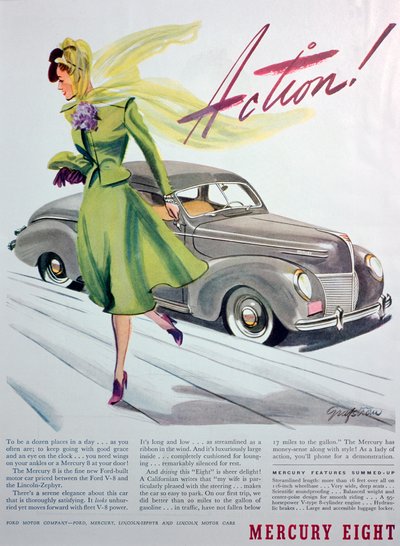 Annonse for Mercury Eight-bilen, 1939 av Unbekannt