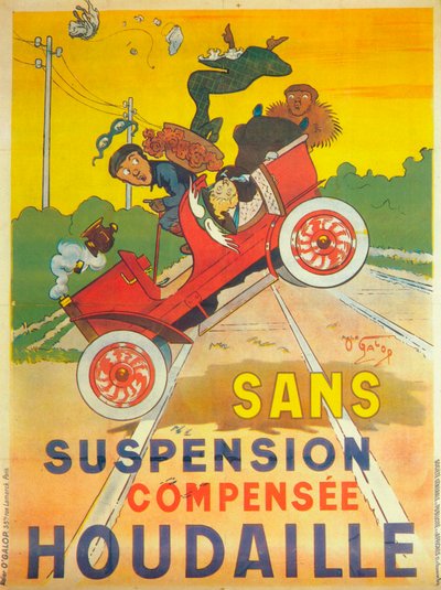 Annonse for Houdaille biloppheng, c1900 av Unbekannt