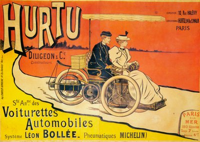 Annonse for Hurtu-biler, c1896 av Unbekannt