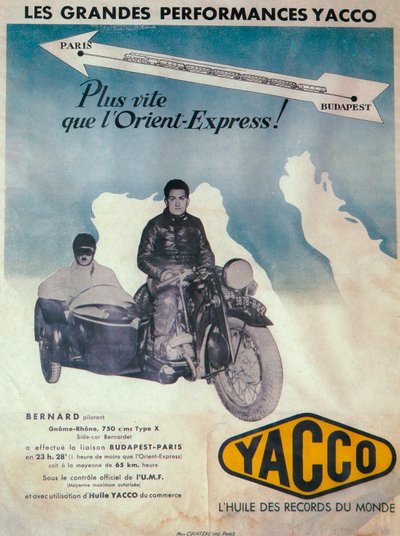 Annonse for Yacco motorolje, 1936 av Unbekannt