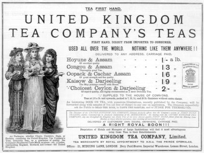 Annonse for United Kingdom Tea Company, 1890 av Unbekannt