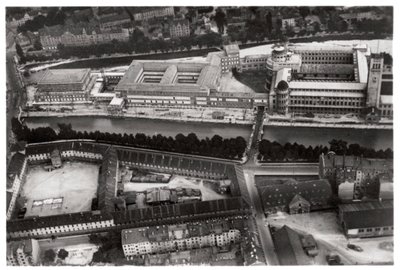 Luftfoto av Deutsches Museum, München, Tyskland, fra en Zeppelin, c1931 1933 av Unbekannt