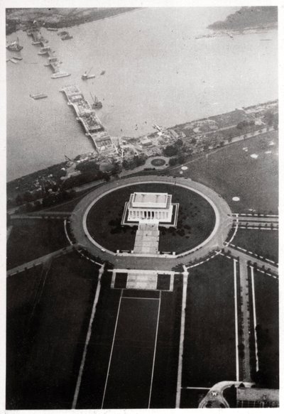 Luftfoto av Lincoln Memorial, Washington DC, USA, fra en Zeppelin, 1928 1933 av Unbekannt