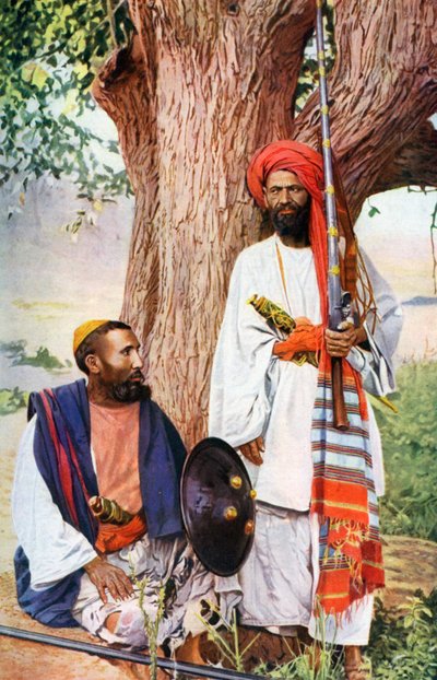 Afridis Pathan-stammer, krigføring i de nordindiske marsjer, India, 1922 av Unbekannt