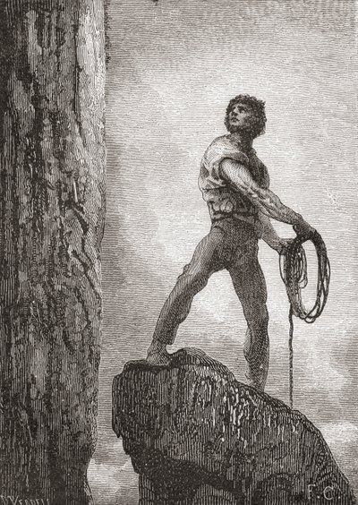 Etter et verk av Gustave Dore fra boken "The Toilers of the Sea" av Victor Hugo, fra "Life and Reminiscences of Gustave Dore", utgitt 1885 av Unbekannt