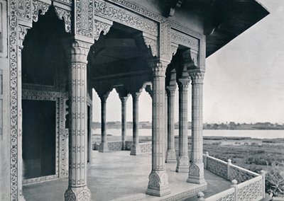 Agra. Balkong til Jasmine Tower, c1910. av Unbekannt
