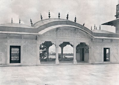 Agra. Khas Mahal som viser Taj, c1910. av Unbekannt