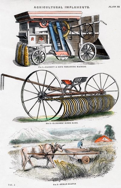 Landbruksredskaper, 1800-tallet av Unbekannt