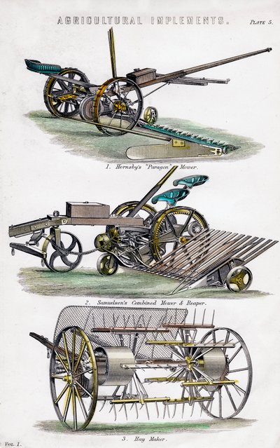 Landbruksredskaper, 1800-tallet av Unbekannt