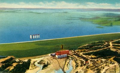 Luftutsikt over Saluda Dam som viser Lake Murray, S.C., 1942. av Unbekannt