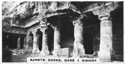 Ajanta-hulene, Vihara, Maharashtra, India, c1925 av Unbekannt