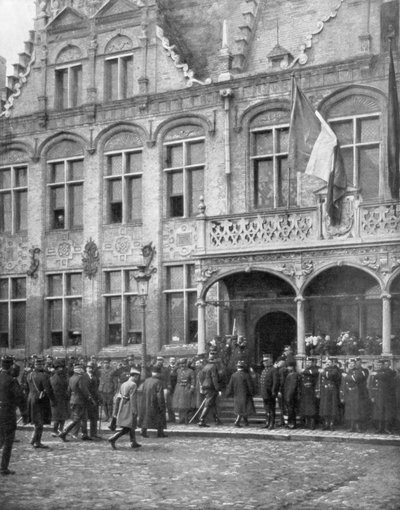 Albert I av Belgia og Frankrikes president Poincare møtes i Veurne, Belgia, 1. november 1914. av Unbekannt