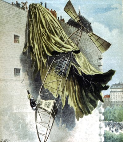 Alberto Santos-Dumont 1873-1932 brasiliansk luftfartøy, mislykket forsøk på Deutsch-prisen av Unbekannt