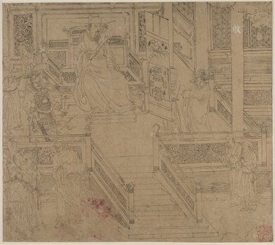 Album med daoistiske og buddhistiske temaer: Kings of Hells: Leaf 29, 1200-tallet. av Unbekannt