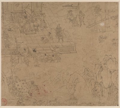 Album med daoistiske og buddhistiske temaer: Kings of Hells: Leaf 39, 1200-tallet. av Unbekannt
