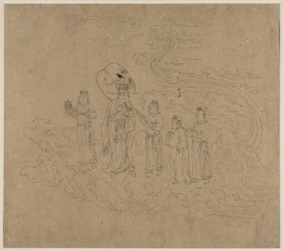 Album med daoistiske og buddhistiske temaer: Procession of Daoist Deities: Leaf 10, 1200-tallet. av Unbekannt