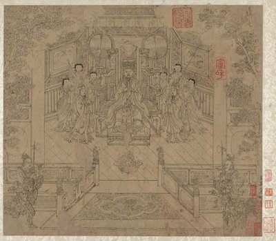 Album med daoistiske og buddhistiske temaer: Procession of Daoist Deities: Leaf 1, 1200-tallet. av Unbekannt